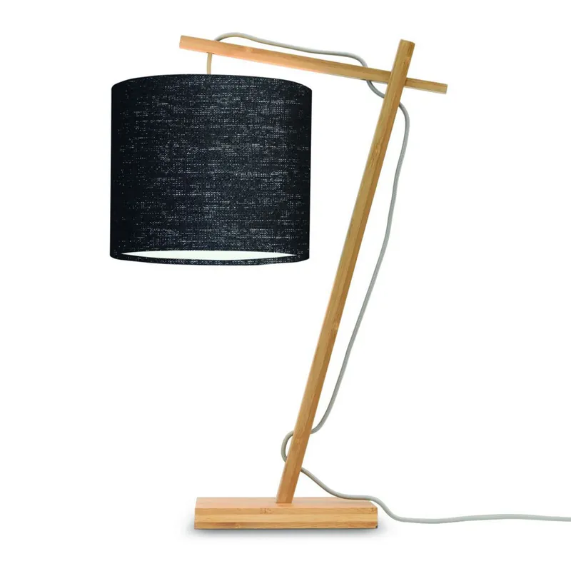 Markenware Leinen schwarze Bohemian Tischlampe GOOD&MOJO Andes