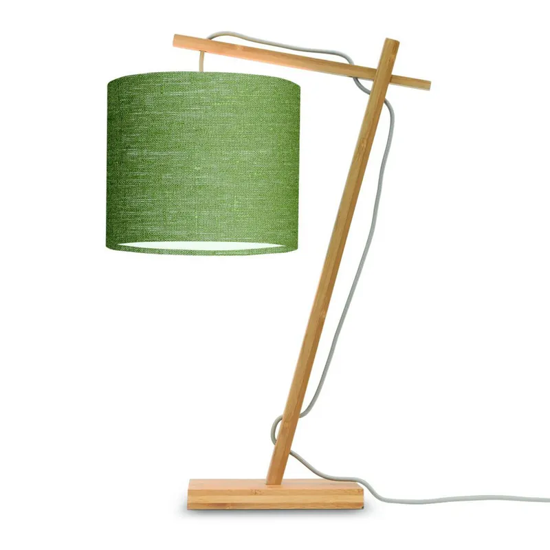 Wochenendangebot Tischlampe Bohemian Leinen grün GOOD&MOJO Andes