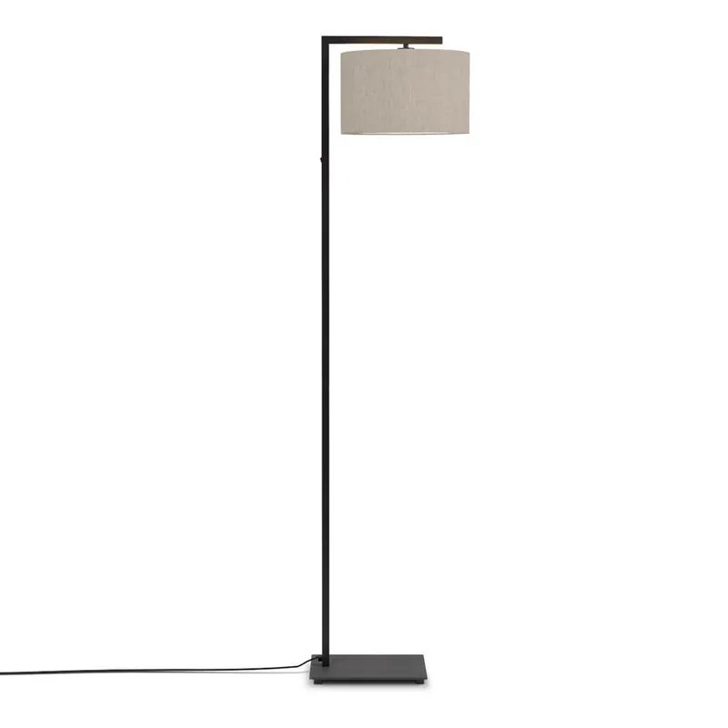 Hellgraue Kreiskappe Stehlampe Metall/Leinen It’s About RoMi Boston Rabatt