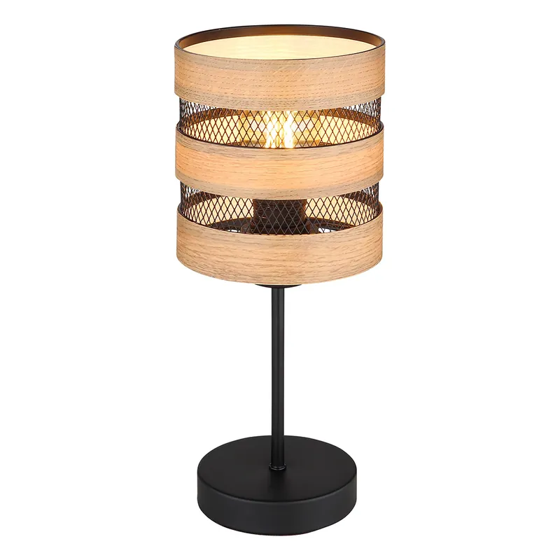 Nur Für Kurze Zeit Ländliche runde schwarze Tischlampe Globo Soeni