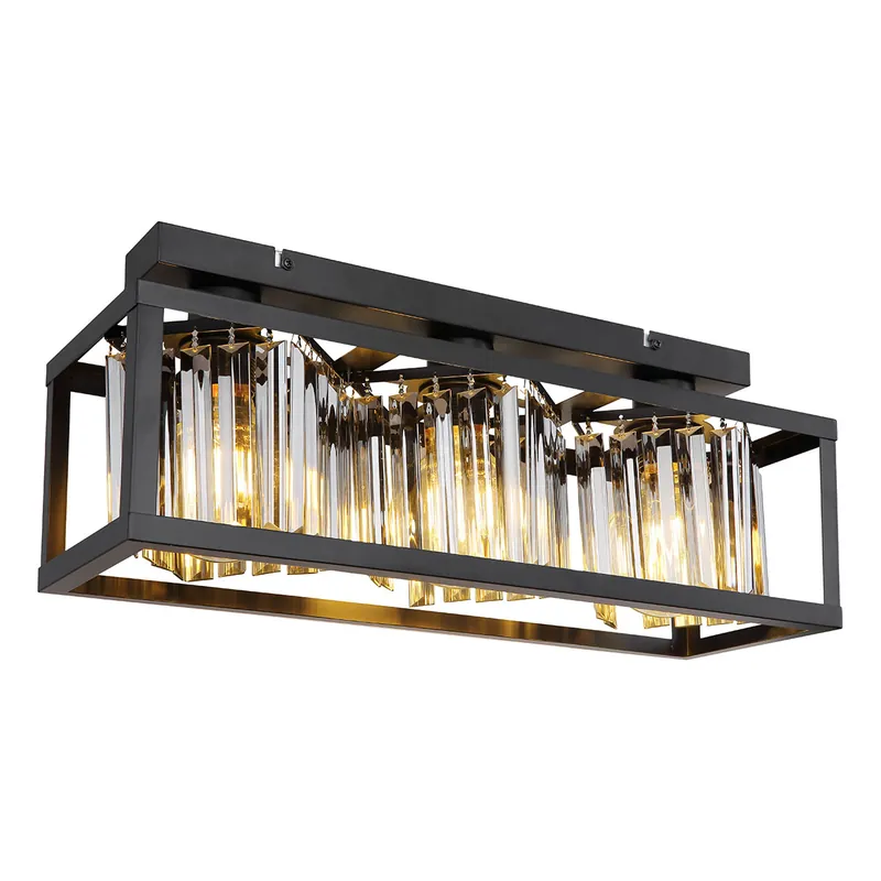 Klassische rechteckige schwarze Deckenlampe Globo Mathilde Heißes Angebot