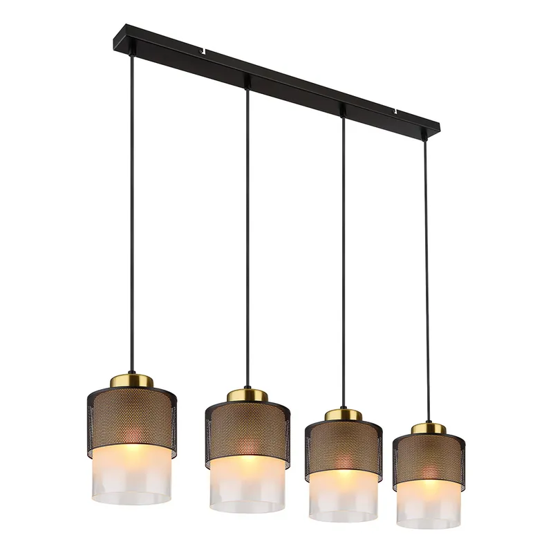 Rabatt Retro schwarze Metall-Glas-Hängelampen Globo Olga