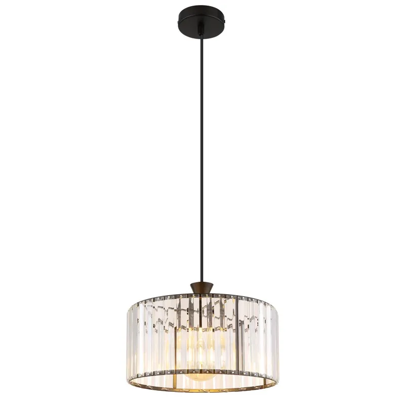 Mega-Angebot Mattschwarze Pendelleuchte mit Acrylkristallen Jordana