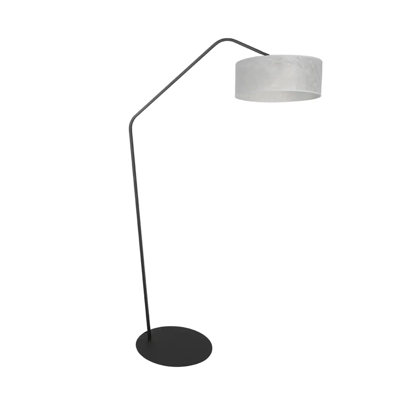 Markenware Schwarze Stehlampe mit silbernem Stoffschirm Anne Lighting ZigZag