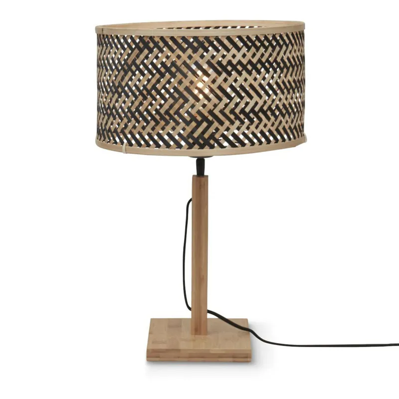 Letzte Chance Bohemian-Bambus-Tischlampe in Naturschwarz GOOD&MOJO Java