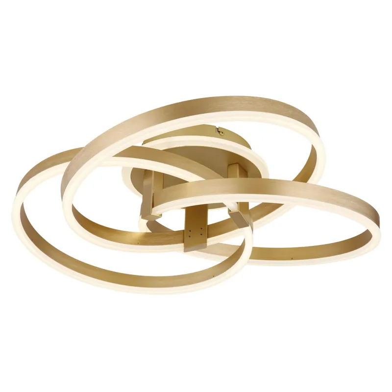 Garantierte Lieferung Stilvolle Deckenleuchte in mattem Gold und Aluminium Herwig