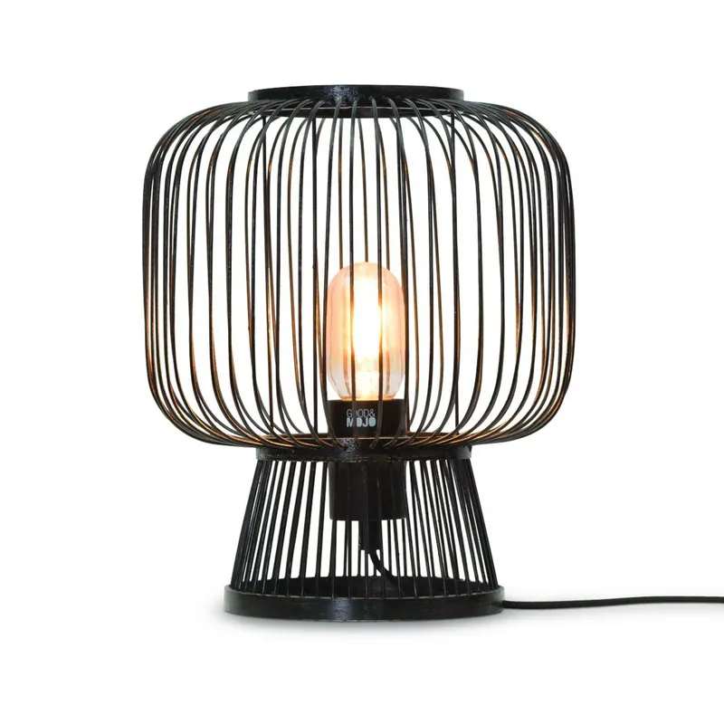 Schwarze Bambus Bohemian Tischlampe GOOD&MOJO Cango Sichere Zahlung