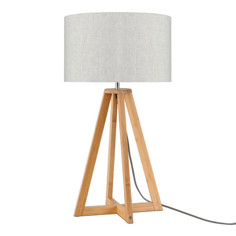 Schnäppchen Weißgraue dreieckige Tischlampe GOOD&MOJO Everest