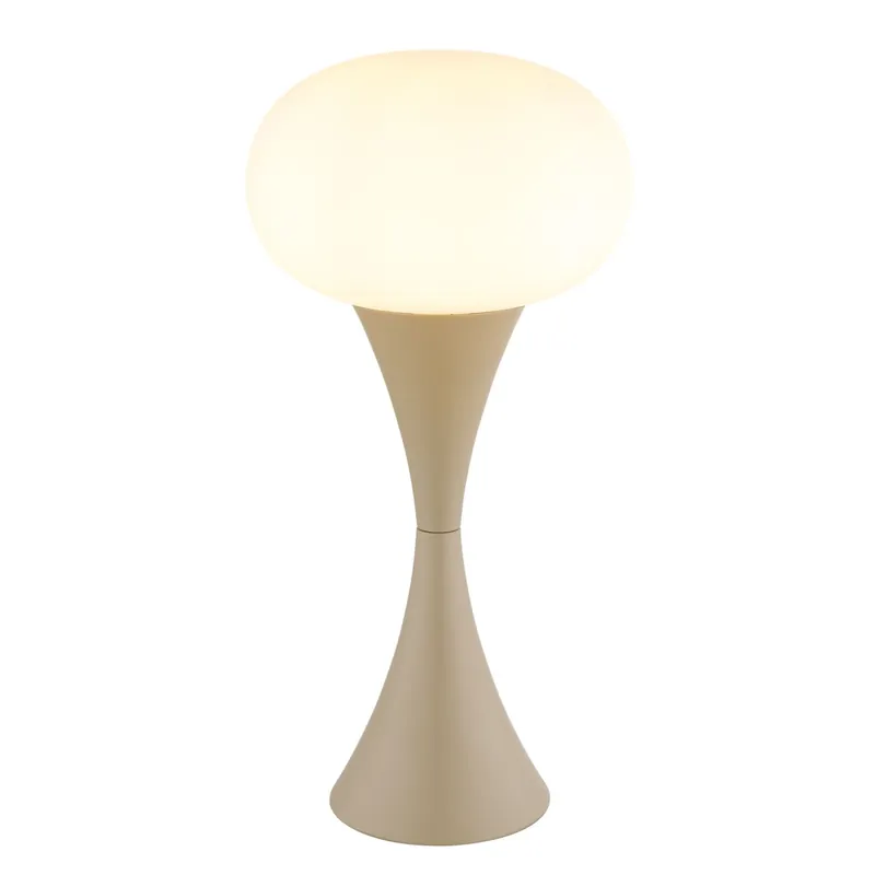 Preiswert Sandfarbene Tischlampe mit opalglas Schirm Lula