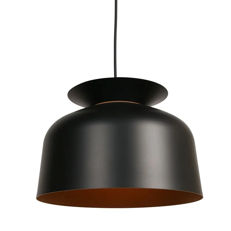 Schwarze schalenförmige Deckenlampe mit kupferfarbenem Akzent Mexlite Skandina Direkt Vom Hersteller