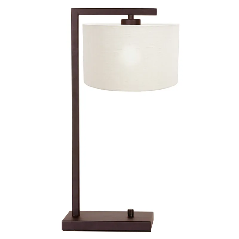 Frische Kakaotischlampe mit weißem grobem Leinen Steinhauer Stang Schnäppchen