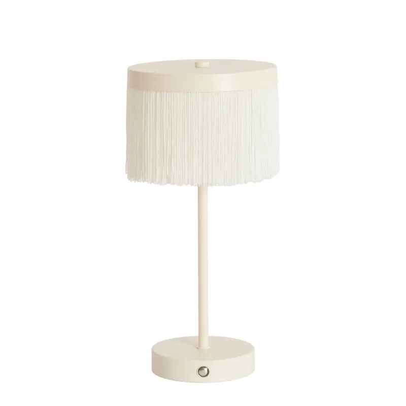 Elegante Tischlampe in Creme mit Boho Flair Light & Living Diny Neu