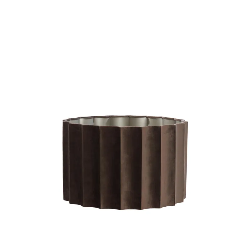 Plissierter Samt-Lampenschirm dunkelbraun Light & Living Disli Sonderangebot