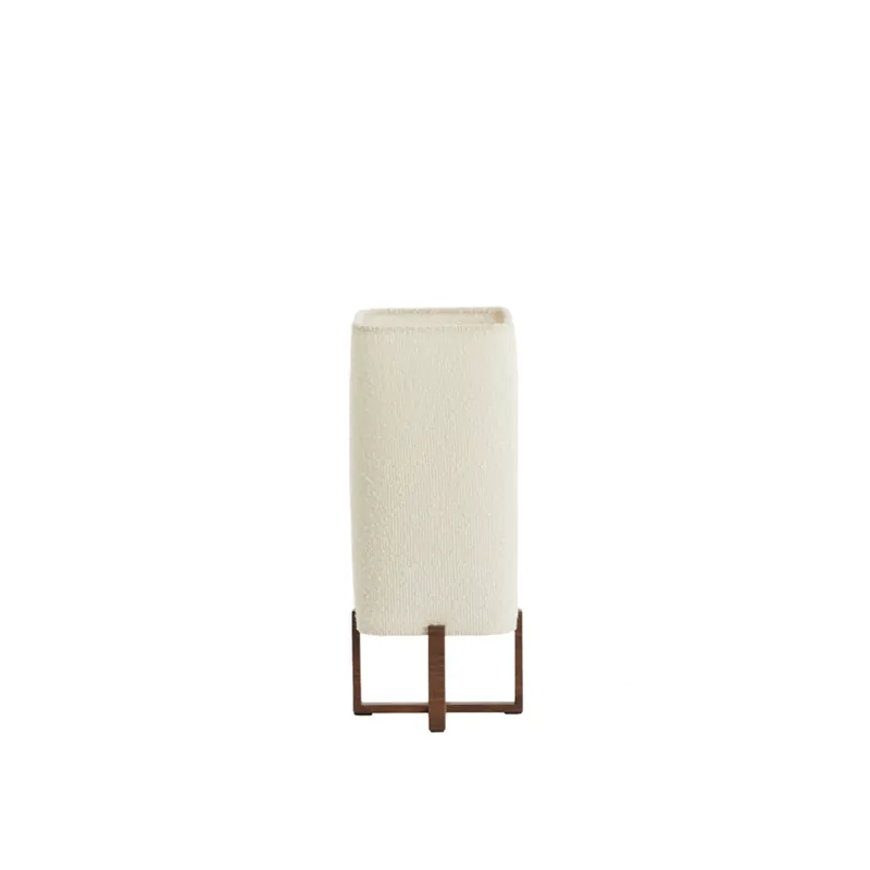 Zylindrische Tischlampe aus weißem Stoff Light & Living Wyn Echt