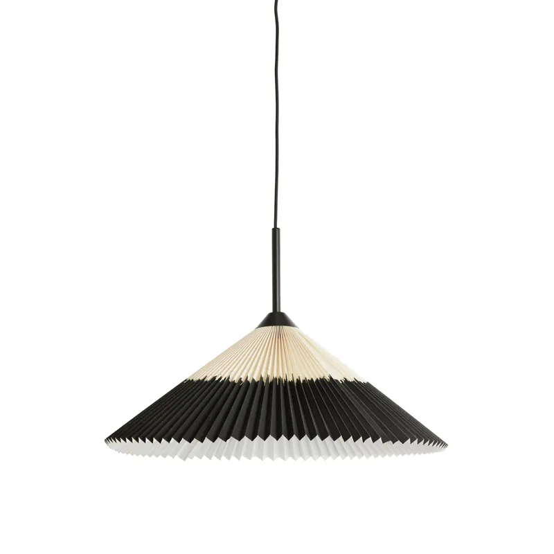 Nur Für Kurze Zeit Hängeleuchte Textil plissiert natur/schwarz Light & Living Pleated