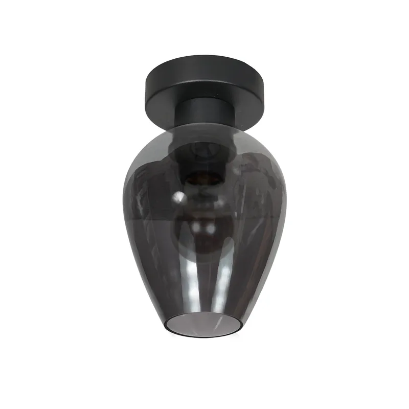Knallerangebot Kleine schwarze Deckenleuchte Rauchglas Steinhauer Bloeba