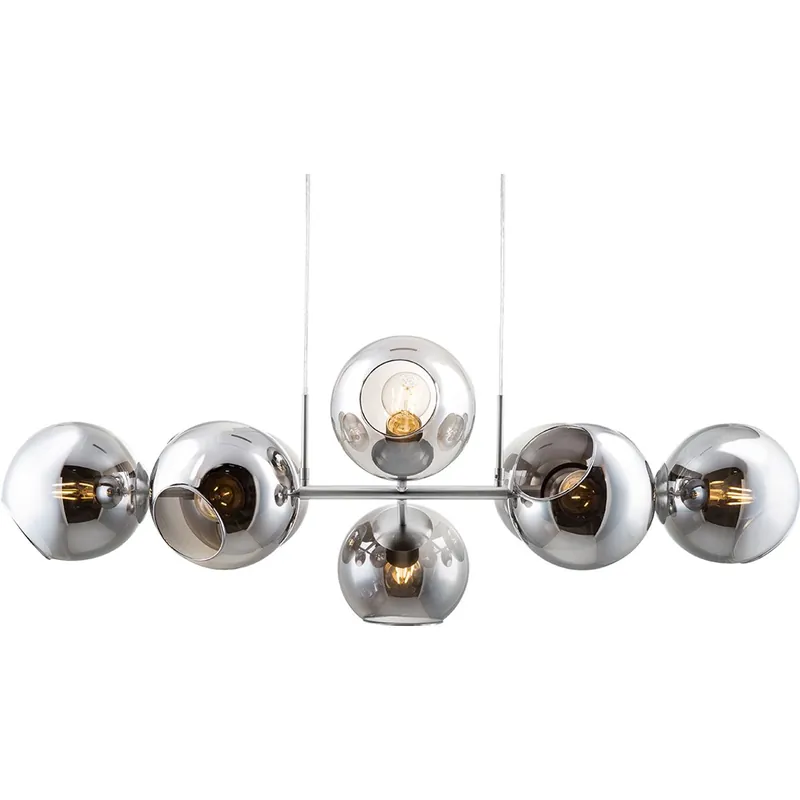 Neue Kollektion Moderne Pendelleuchte mit rauchfarbenem Glas Pilar