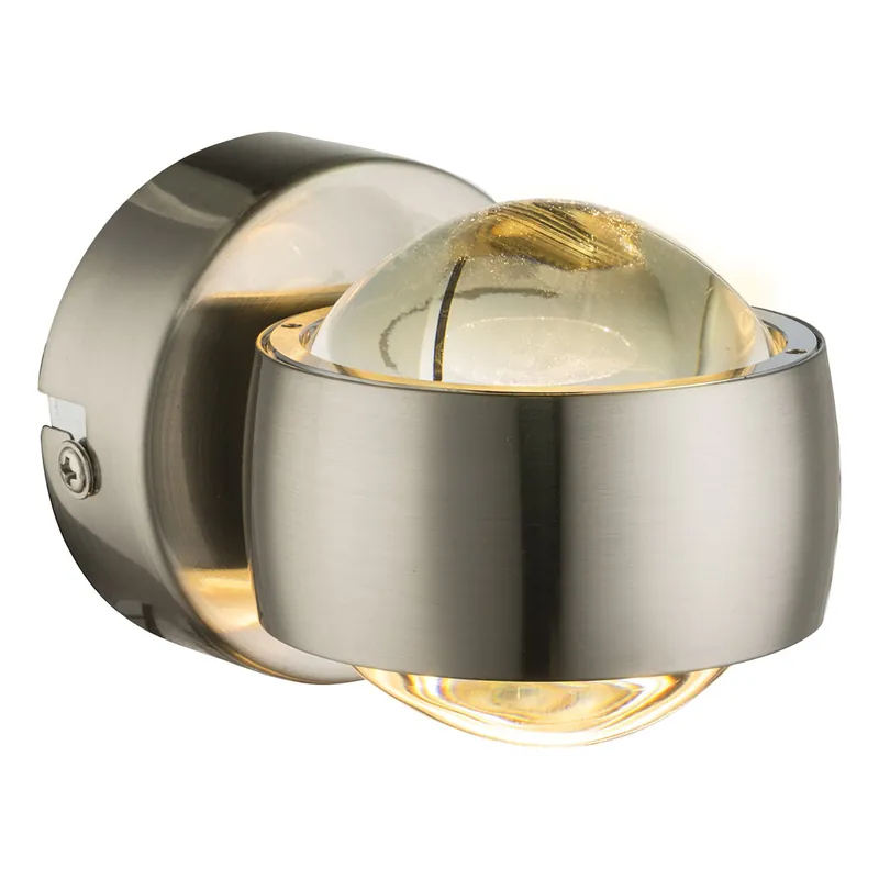 Runde Wandleuchte Nickel Glas-Kugel Globo Randi Rabatt