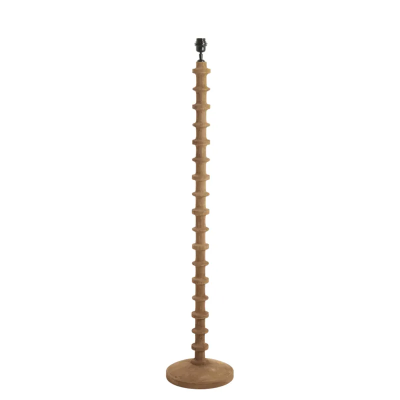 Gemütliche Stehlampe in Holzoptik matt graubraun Light & Living Cecily Knallerangebot