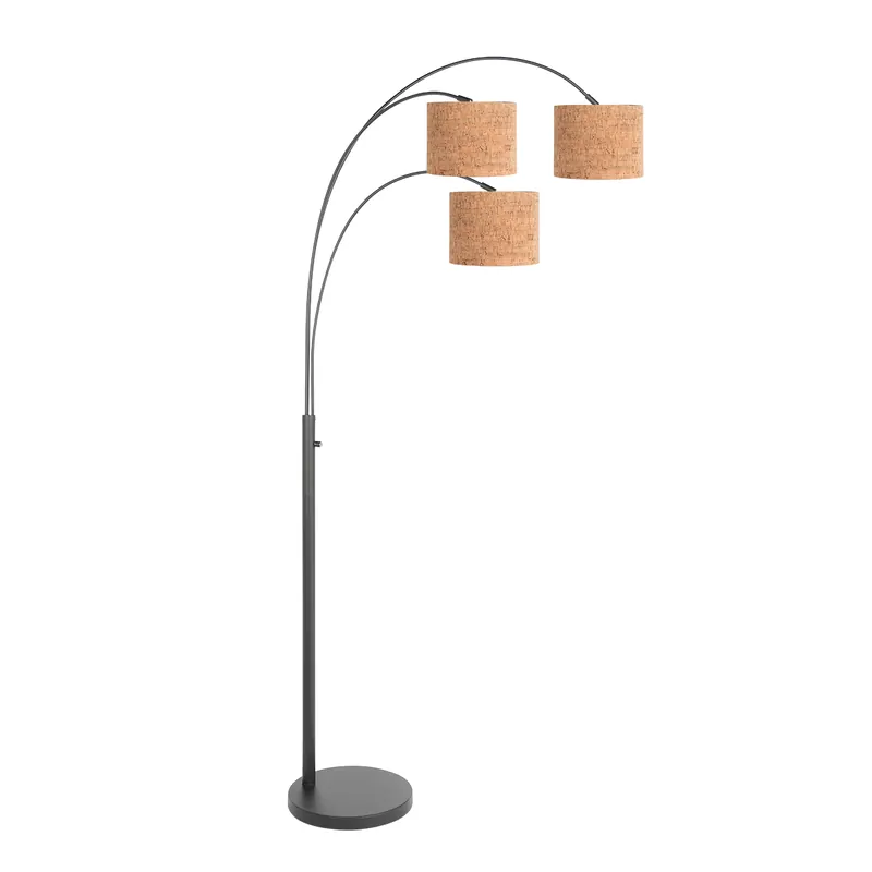 Kracherpreis Schwarze Dreilicht Bogenlampe mit Korkschirmen Steinhauer Sparkled Light