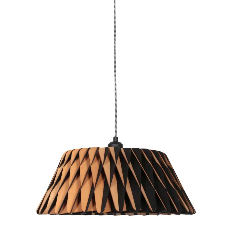 Trendige natürliche Holz-Hängeleuchte Anne Light & Home Maze Günstig