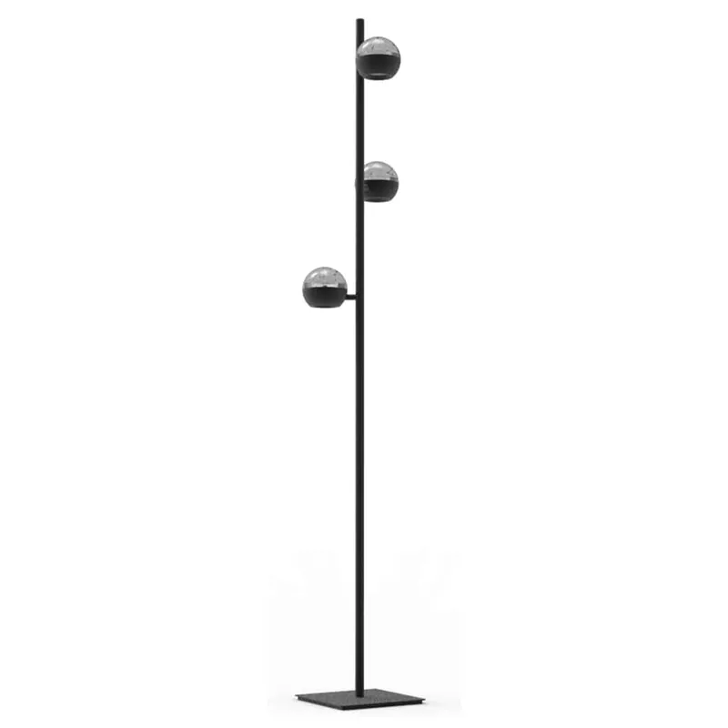 Online Kaufen Schwarze Design Stehlampe 3-flammig Glas mit Bläschen Steinhauer Belluno