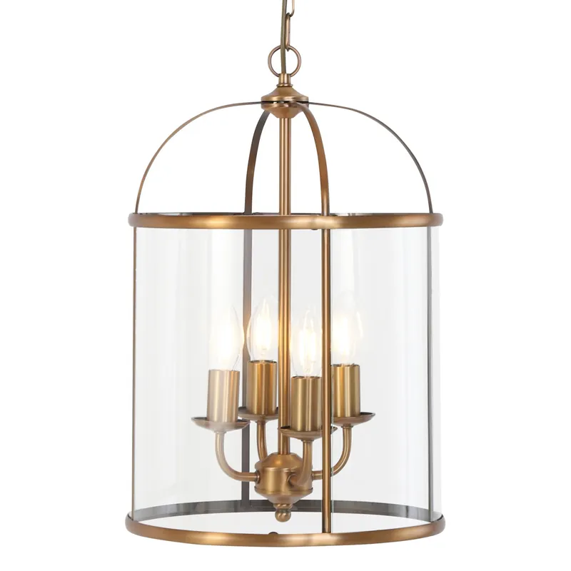 Preisknaller Laterneförmige 4-Lichter Hängelampe Bronze Metall/Glas Steinhauer Pimpernel