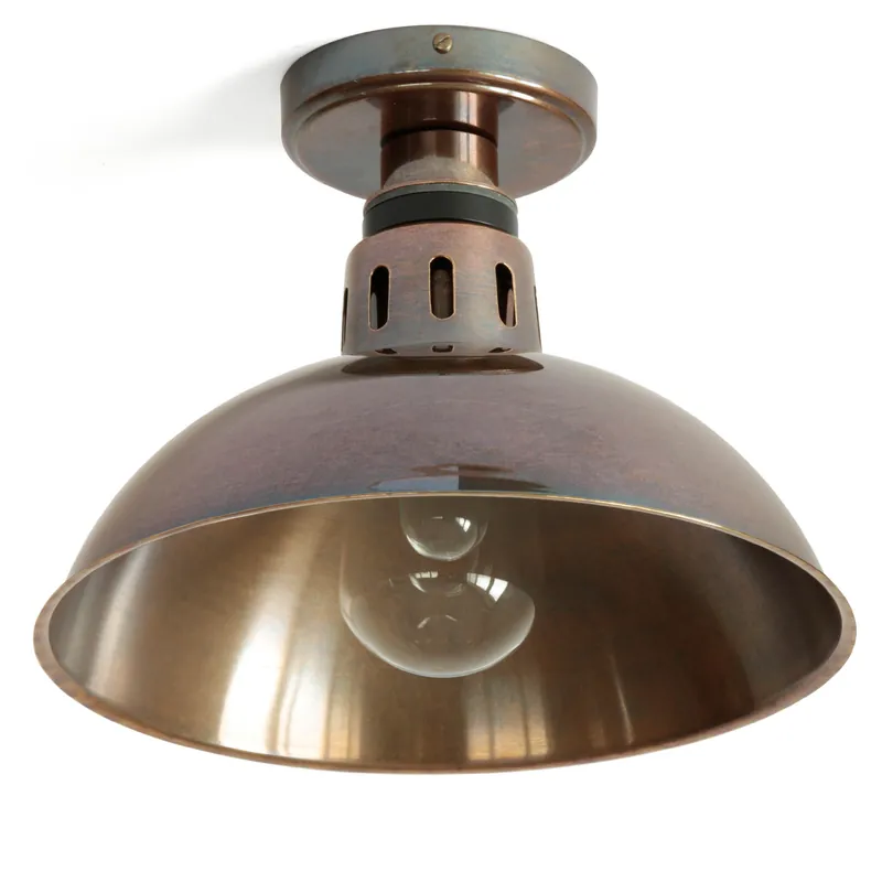 Schnäppchen Industriestil-Deckenleuchte Messing, IP65 für Badezimmer, Ø 30 cm