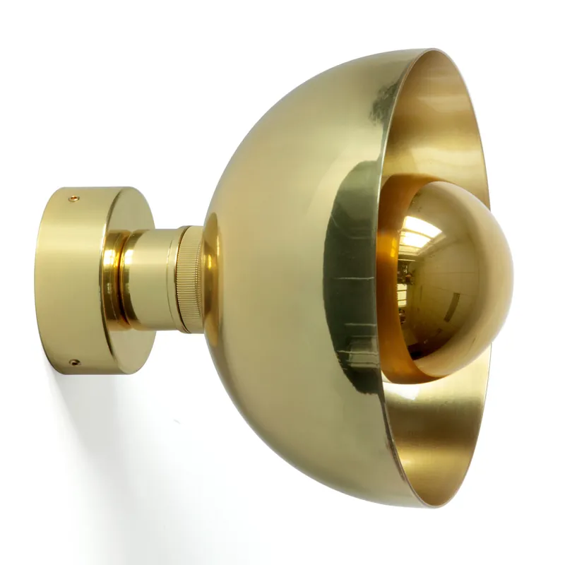 Offene Halbkugel-Wandleuchte aus Messing, Ø 20/30 cm Preiswert