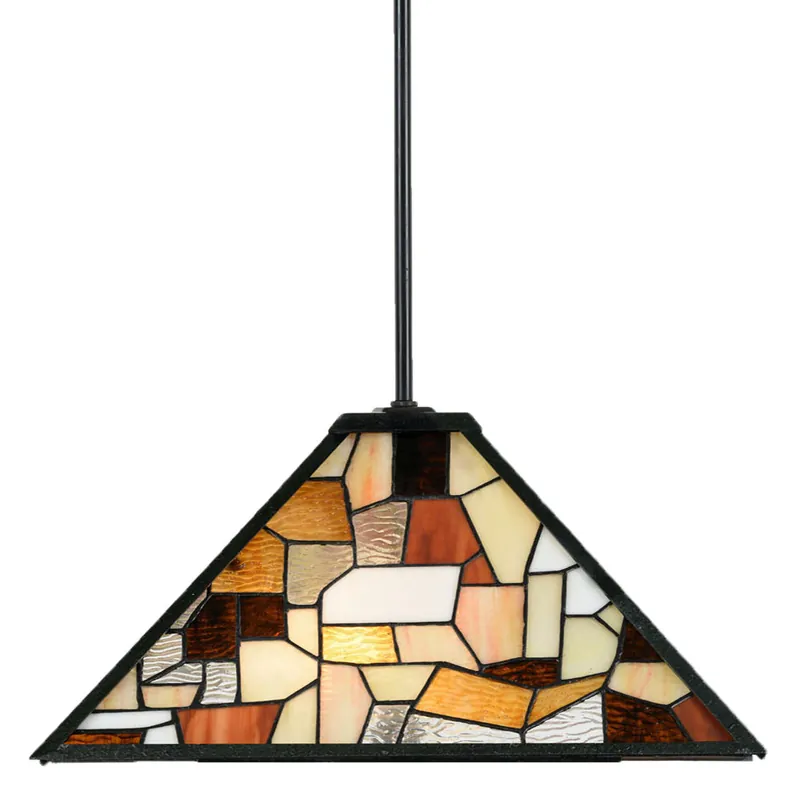 Ausverkauf Buntglas-Pendelleuchte mit Schirm aus Tiffanyglas