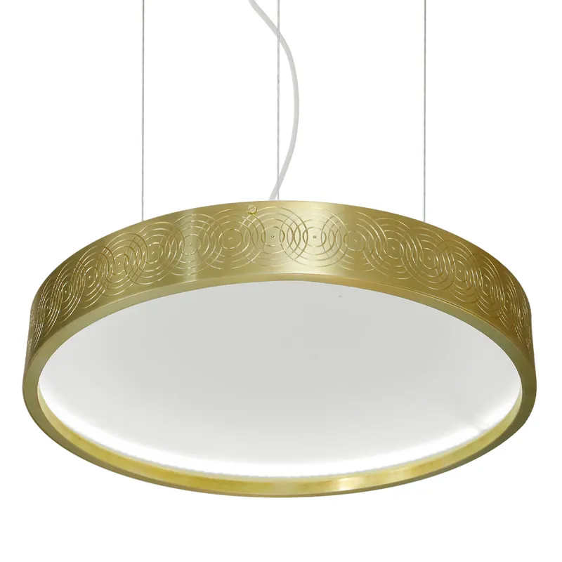 Kunstvolle flache Ring-Hängeleuchte aus Messing Ø 40 cm Saisonangebot