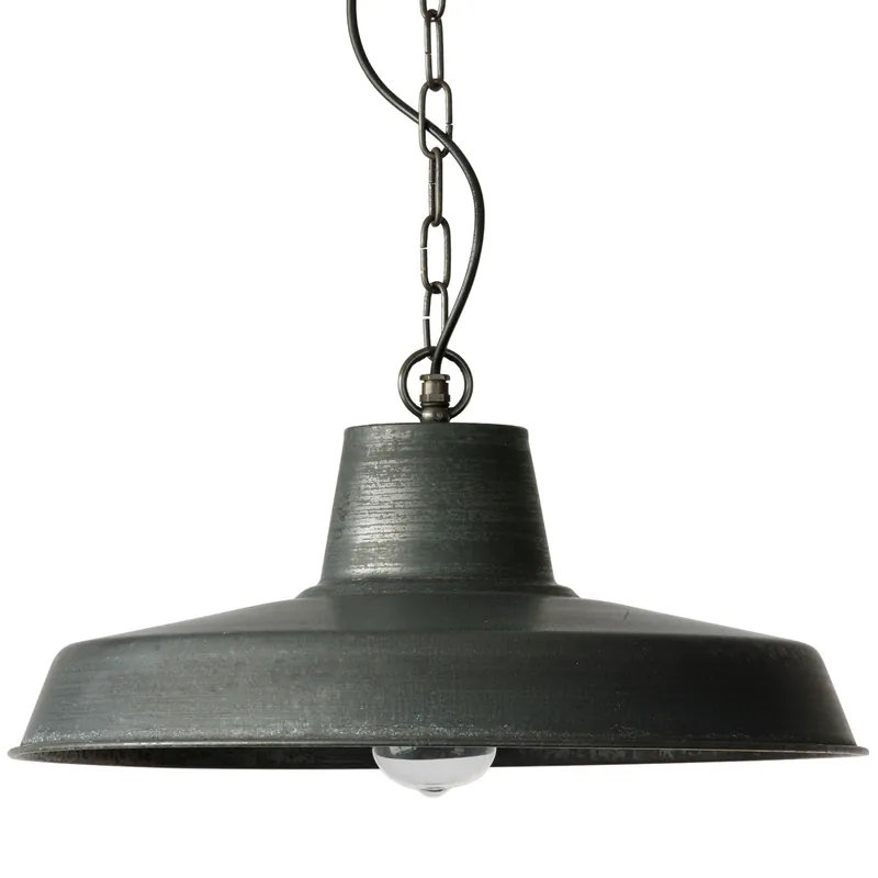Finale Aktion Robuste Fabrik-Hängeleuchte mit Kette, div. Messing-Oberflächen, Ø 45 cm