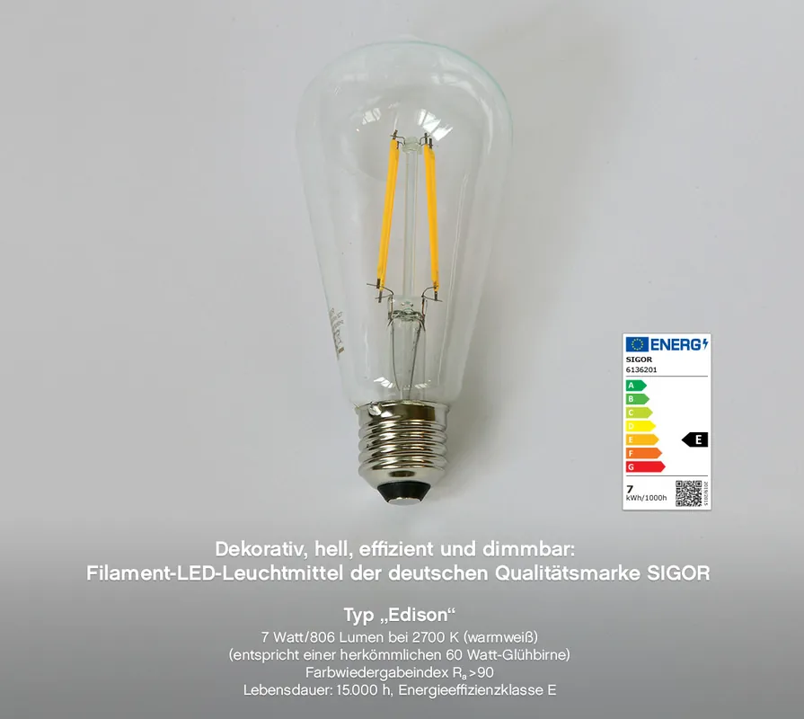 Ausverkauf Edison LED 7 W, 806 lm, E