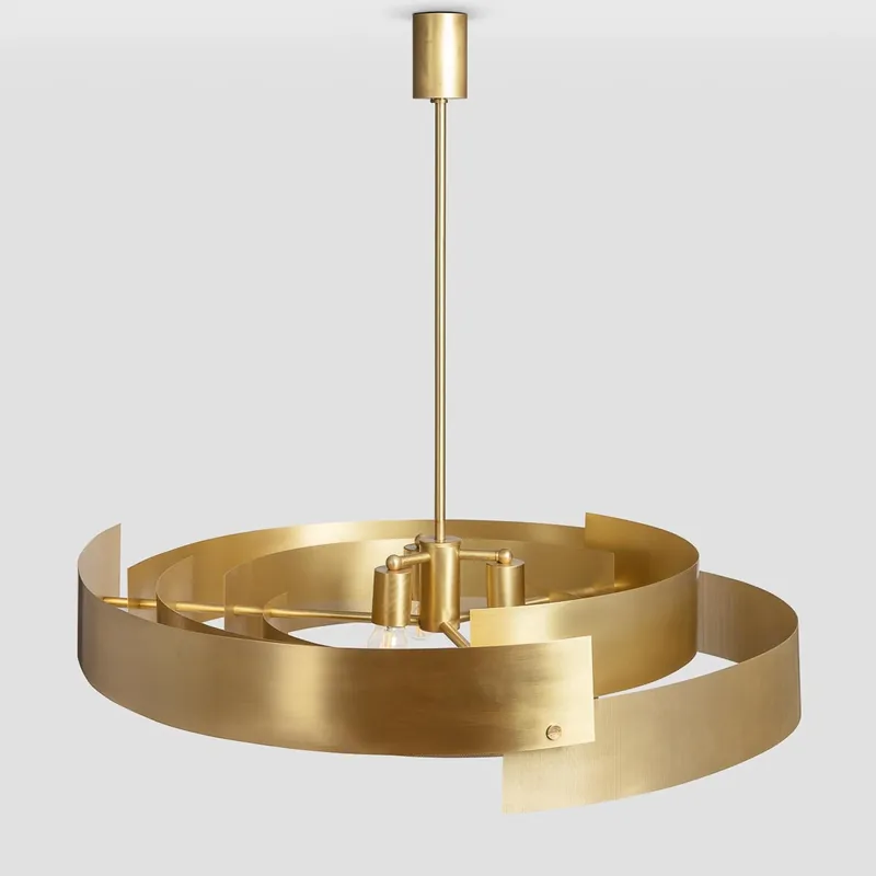 Handgefertigte Design-Hängeleuchte mit perforierten Messing-Blenden (80 cm) Nur Heute