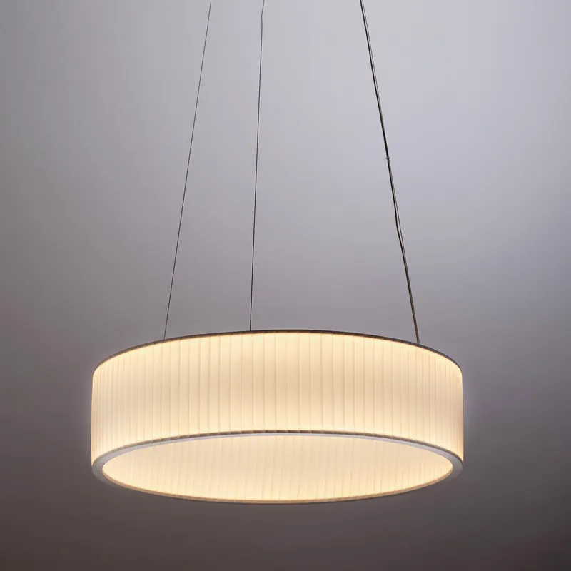 Markenware Großer Ring-Hängeleuchter RONDE aus Polyester-Taft, 60/80 cm