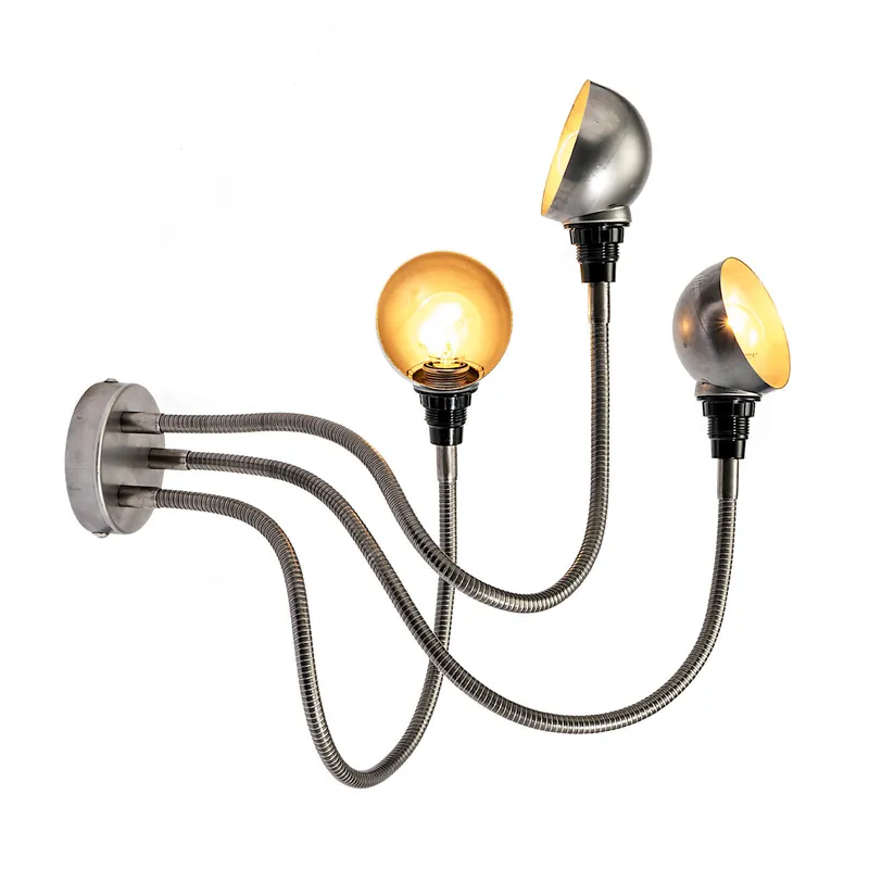 Flexible Wandleuchte DREIARM LANG mit Halbkugel-Reflektoren Top-Seller