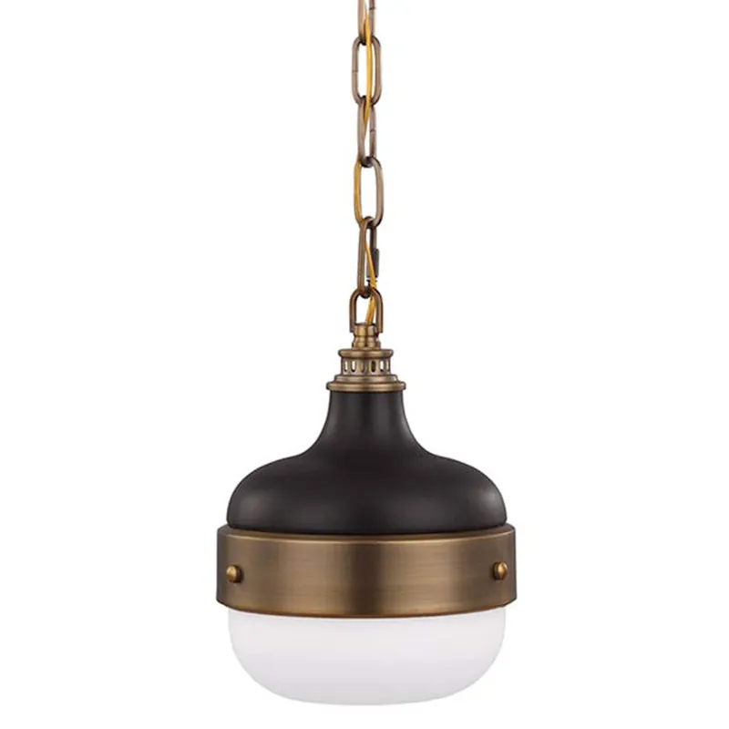 Kleine Industriestil-Hängeleuchte mit Kette und Opalglas, Ø 20 cm Begrenztes Angebot