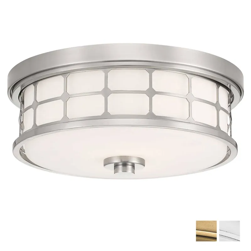 Rabatt Elegante Badezimmer-Deckenleuchte mit Opalglas, Ø 35 cm
