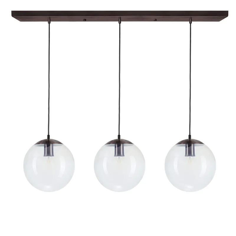 Beliebt Dreifach-Pendelleuchte: Leiste mit drei (farbigen) 22 cm-Glaskugeln