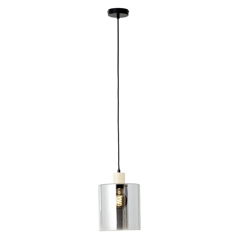 Angebot Weald Pendelleuchte 20cm schwarz/rauch/holz
