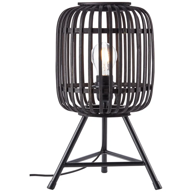Woodrow Tischleuchte holz dunkel/schwarz Neue Kollektion