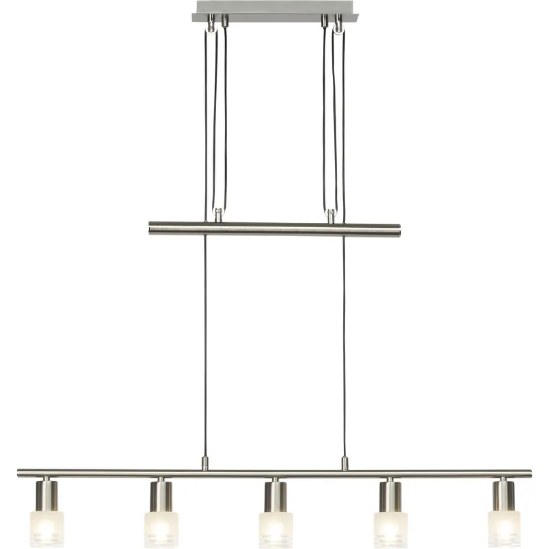 Lea LED Pendelleuchte 5flg eisen/chrom Expressversand