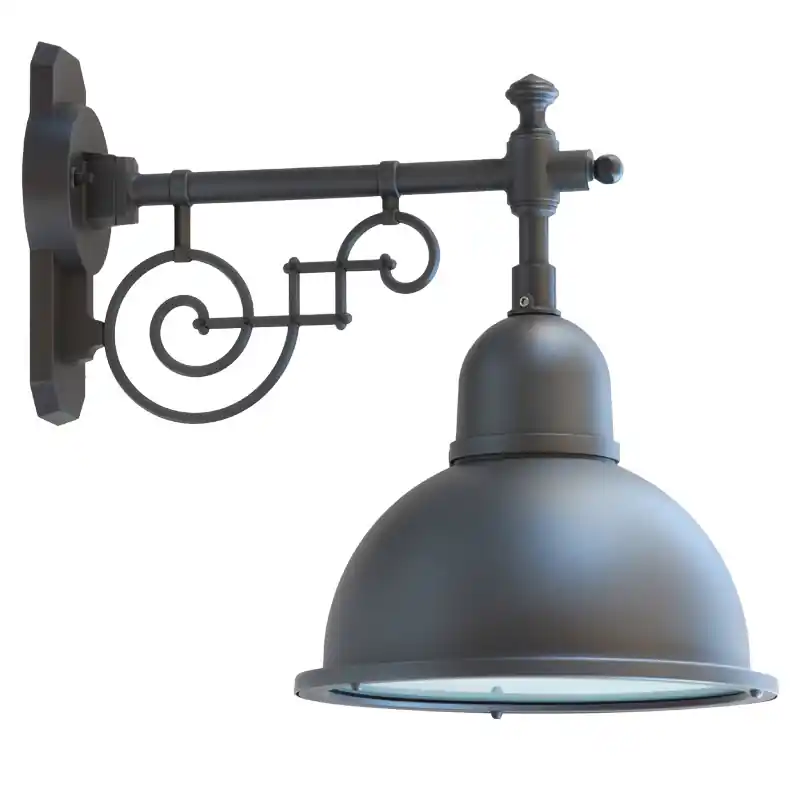 Klassische Fabrikstil-Außenlampe mit Halbkugel-Schirm Günstig