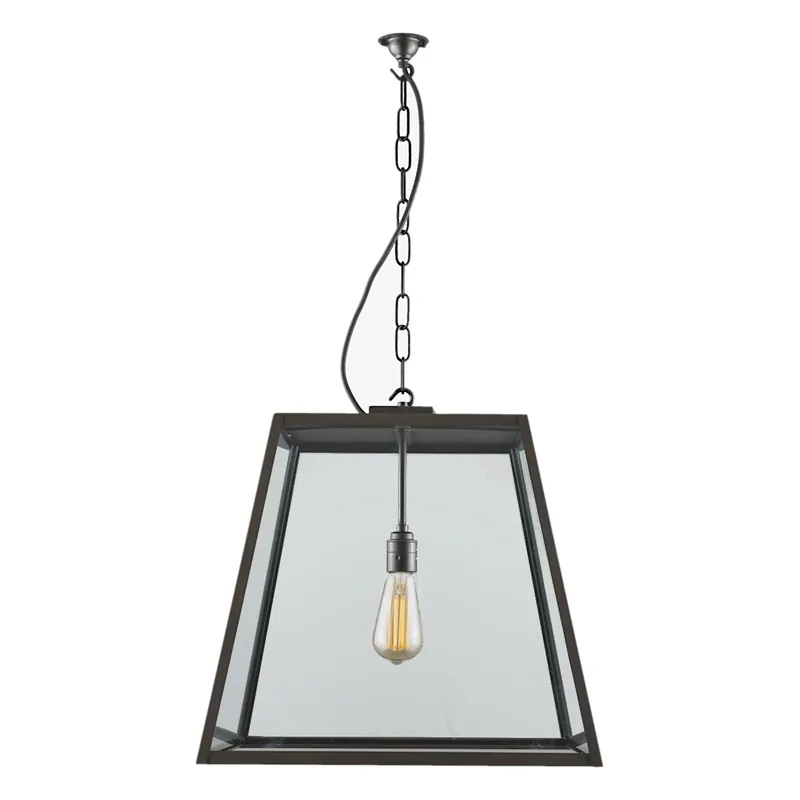 Große Pyramidenstumpf-Hängelaterne aus Messing 7635/L Neue Ware