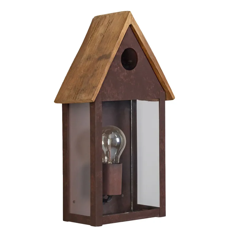 Jetzt Bestellen Vogelhaus-Außenwandleuchte mit Akazienholz-Spitzdach Coucou MM