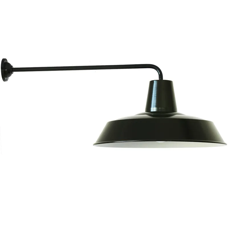 Direkt Vom Hersteller Außenwandleuchte im Fabrikstil mit langem Arm W390L (Ø 49 cm)
