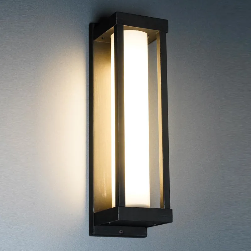 Billig Schlanke Kasten-Wandleuchte mit LED im Zylinderglas WL 3694