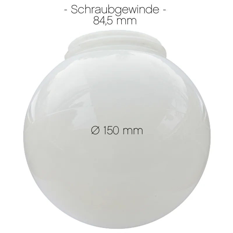 Neu Ersatzglas: Opales Kugelglas für Hofleuchten