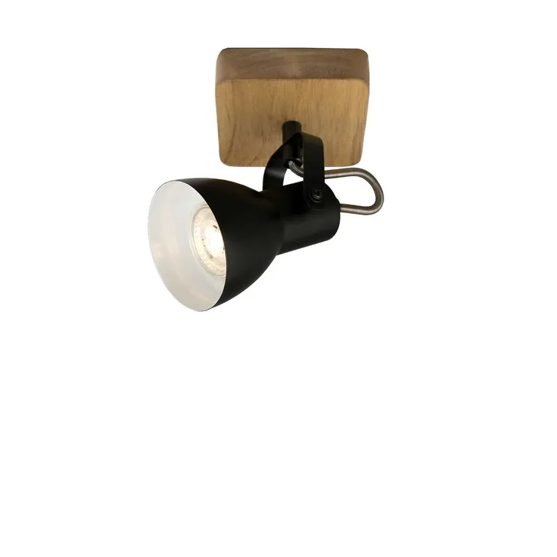 Briloner Arbo Wandleuchte, schwenkbar, Holzbasis, Retro, Schwarz-Weiß Top-Angebot