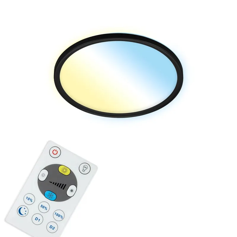 CCT LED Panel, Ø 29,3 cm, 18 W, 2400 lm, Schwarz Top-Seller